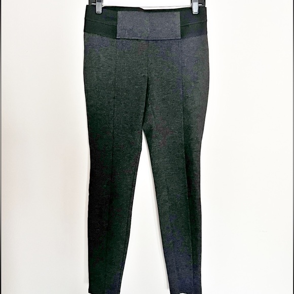 DAISY FUENTES Black High-Waisted Pants Leggings Dark Grey Chic Size Medium - Picture 4 of 11